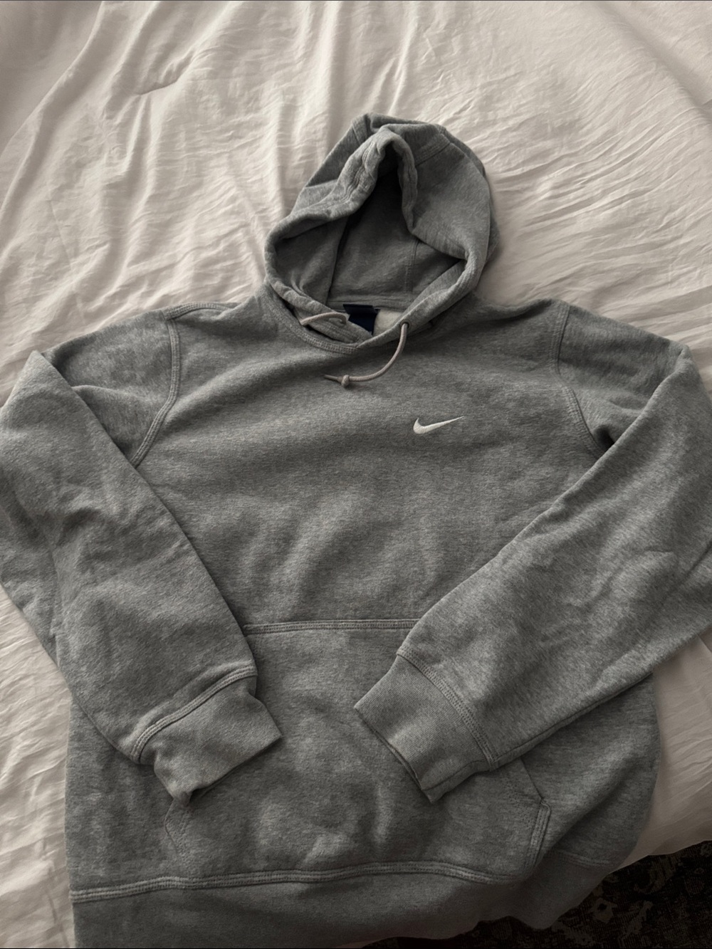 Nike Gray Hooded Sweatshirt with White Swoosh